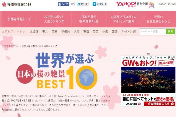 世界が選んだ日本の桜の絶景ベスト10、トレンダーズ調査