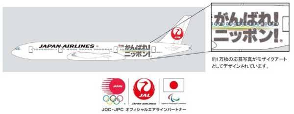 JAL、リオ五輪日本代表を応援する特別塗装機就航　4月中旬から