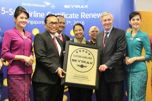 ガルーダ・インドネシア航空、スカイトラック社の「5スター」に2年連続で認定