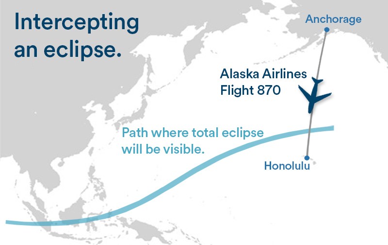 「25分遅く出発すれば皆既日食が観れる！」　アラスカ航空機、乗客の指摘でスケジュールを変更