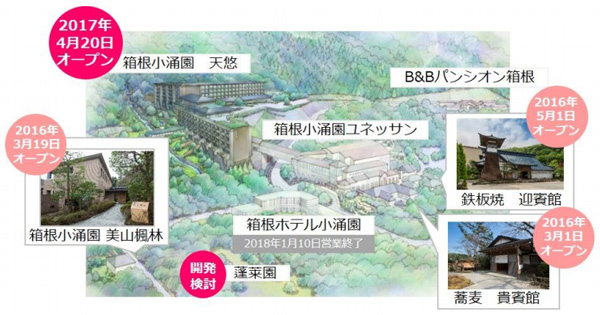 藤田観光、「箱根ホテル小涌園」の営業を来年1月10日で終了