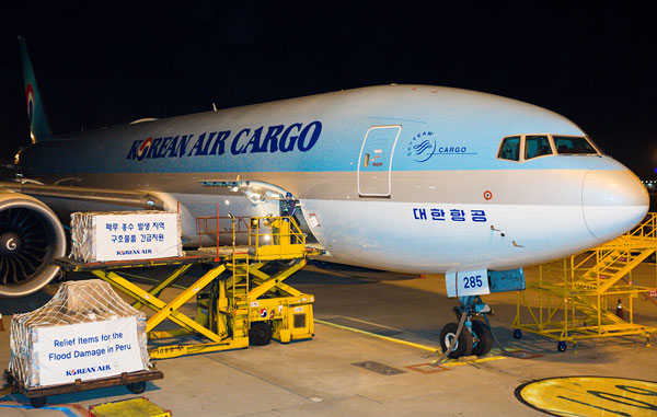 大韓航空、ペルーの洪水被害被災地へ緊急救護物資を輸送