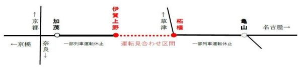 JR西日本、関西線柘植～伊賀上野駅間を運休　来年1月26日午前11時頃から終電まで