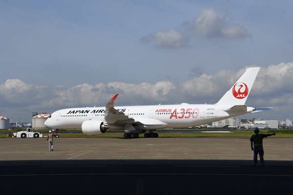 JAL、A350型機到着で記念式典　植木会長「機内も素晴しい出来」