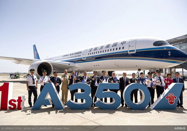 中国南方航空、エアバスA350-900型機を初受領