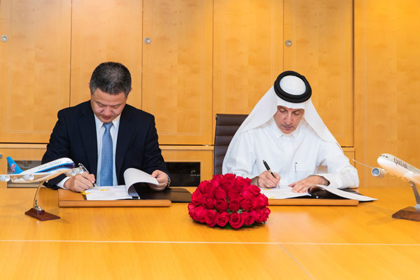 カタール航空と中国南方航空、コードシェアに合意