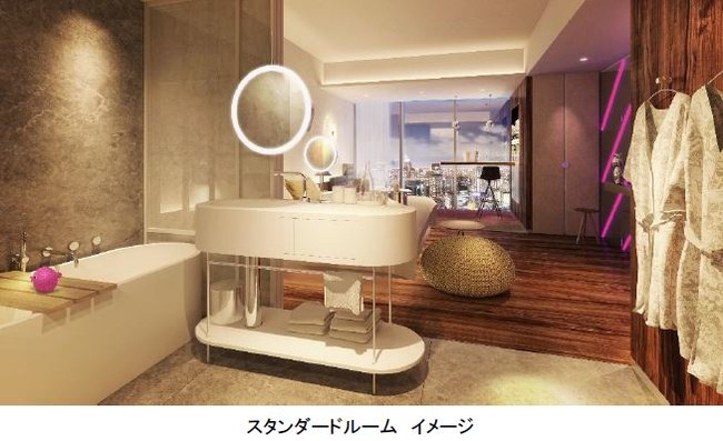マリオット、「W Osaka」客室とフィットネス施設の詳細を発表　来年3月16日開業