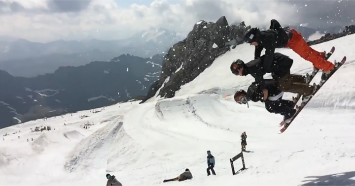 マネしちゃダメ！3人乗りスキーでバックフリップ成功！『TRIO BACKFLIP en ski』が楽しそう。