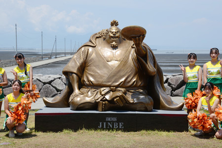 有明海望む公園に「ジンベエ」像＝漫画ワンピースのキャラ―熊本