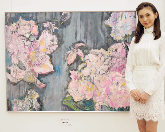 押切もえ、2年連続・二科展入選！トルコキキョウの花言葉「希望」が気に入りモチーフに