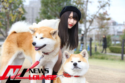 “りーめろ先輩”莉音 秋田犬の兄弟“ゴントラ”にメロメロ！安田大サーカス・クロちゃんと比べて「口も臭くない」