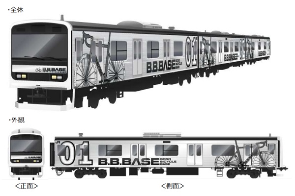 自転車を乗せて房総へ　JR東日本、サイクルトレイン「BOSO BICYCLE BASE」発表