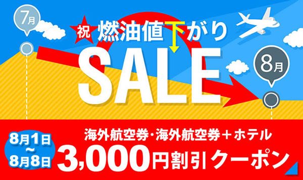 サプライス、燃油値下がりセールの3,000円割引クーポン配布はあすまで