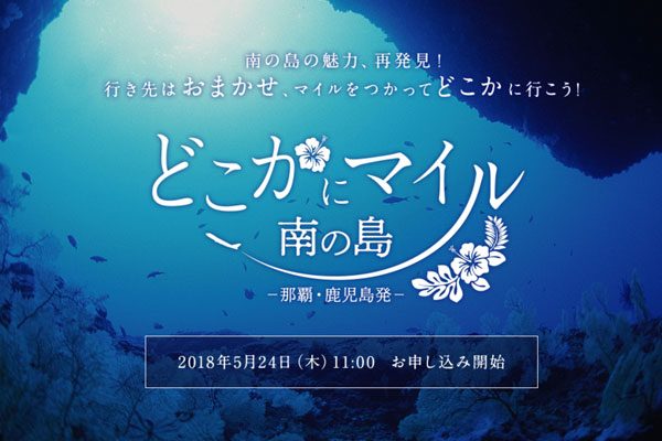 沖縄/那覇・鹿児島発着で離島のどこかに行ける「どこかにマイル 南の島～那覇・鹿児島発～」　5月24日から提供