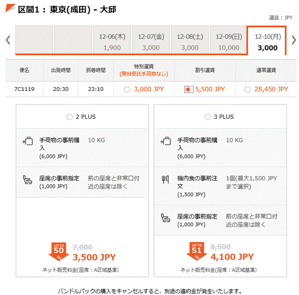 チェジュ航空、国際線に「バンドルサービス」導入　手荷物や座席指定などセット購入で割安に