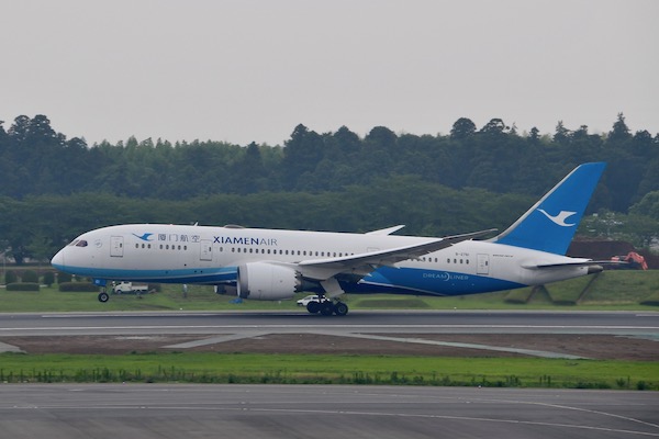 厦門航空、東京/成田〜厦門線を増便　7月7日から週2便に