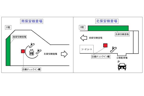 スカイマーク、福岡空港の保安検査場前に自動チェックイン機新設