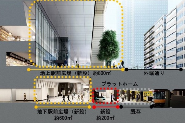 東京メトロ銀座線・虎ノ門駅、リニューアル　地下駅前広場の整備・ホーム拡幅など