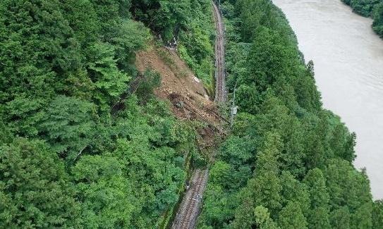 飯田線 小和田～中井侍駅間 土砂流入