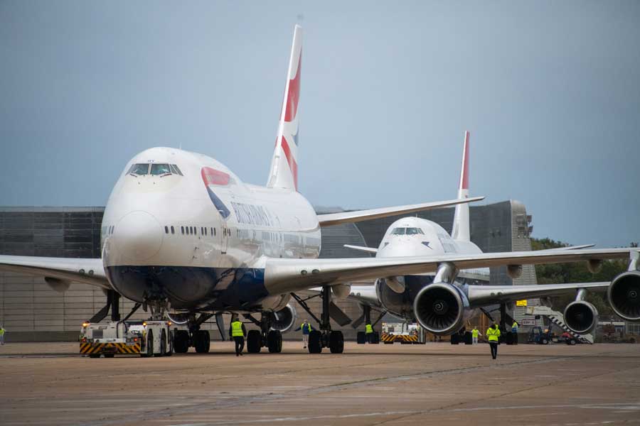 ブリティッシュ・エアウェイズのボーイング747型機、ヒースローから最後の離陸