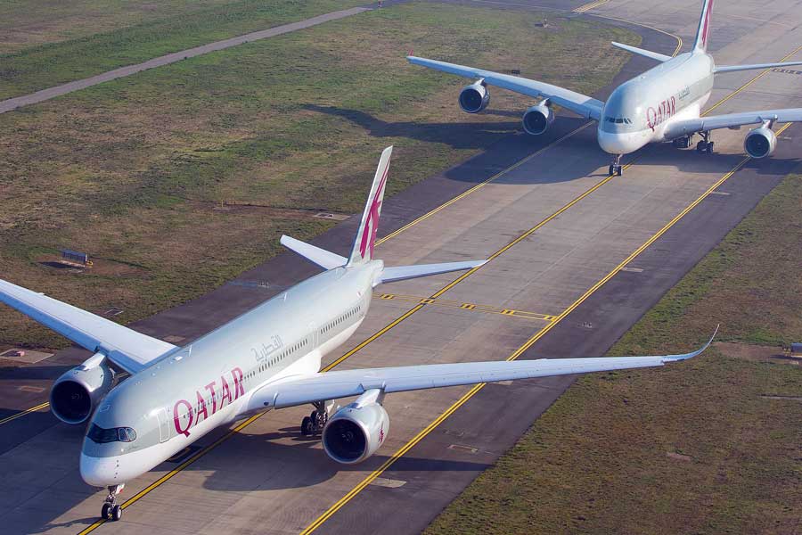 カタール航空（エアバスA350-900型機）