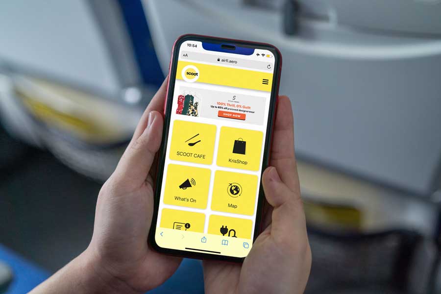 スクート、機内ポータル「ScootHub」の運用開始　飲食物や免税品購入、マップ機能も