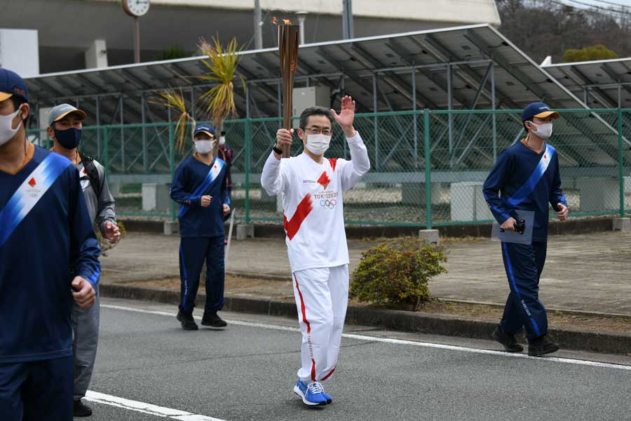 ANA平子社長、被災地を快走　五輪聖火リレースタート