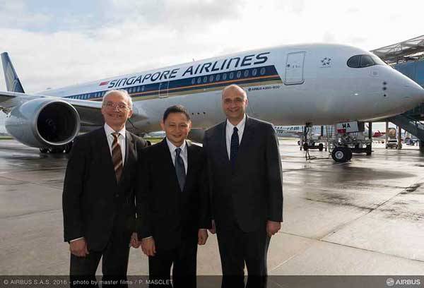 シンガポール航空、エアバスA350-900型機を初受領　クアラルンプールとジャカルタ線投入