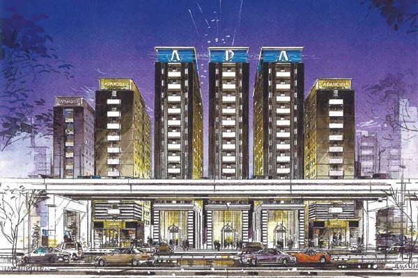 アパグループ、六本木一丁目駅前に大規模ホテル群開発用地取得　6棟をシンメトリーに配置