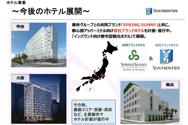 サンフロンティア不動産、銀座や京都・成田などでホテル運営を計画　春秋グループと合弁も