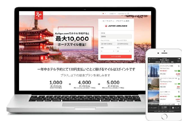 JAL、ホテル予約サイトKaligo.comとマイル提携開始　ボーナスマイルキャンペーンも