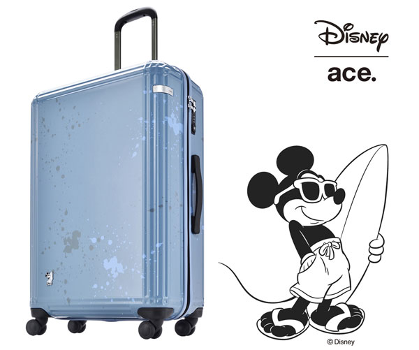 エース、バカンスを満喫するミッキー描いたスーツケース発売