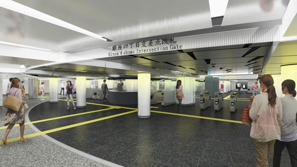 東京メトロ、銀座駅のリニューアルデザインを決定　伝統と先端の機能融合