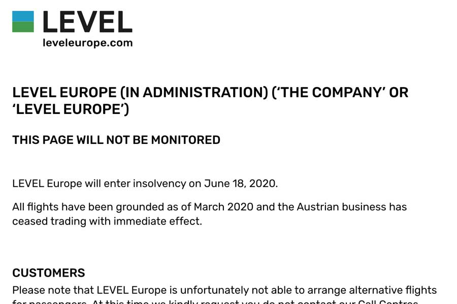 LEVELヨーロッパ、破産手続き申し立て