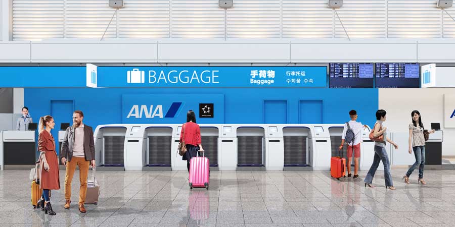 ANA、伊丹空港に自動手荷物預け機「ANA Baggage Drop」を導入