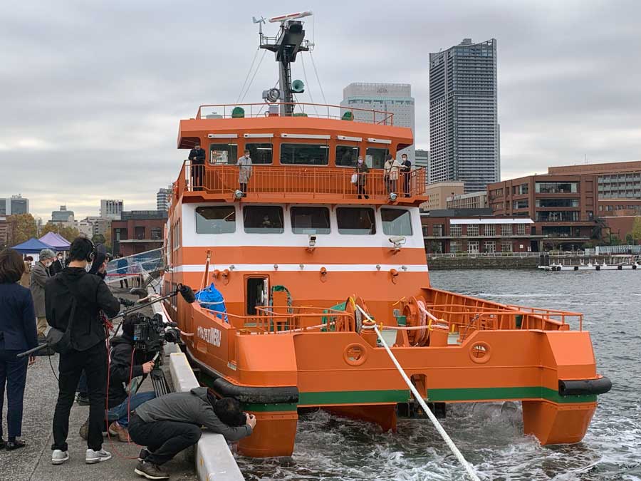 流氷観光船「ガリンコ号Ⅲ IMERU」、横浜港で公開　来年1月デビュー