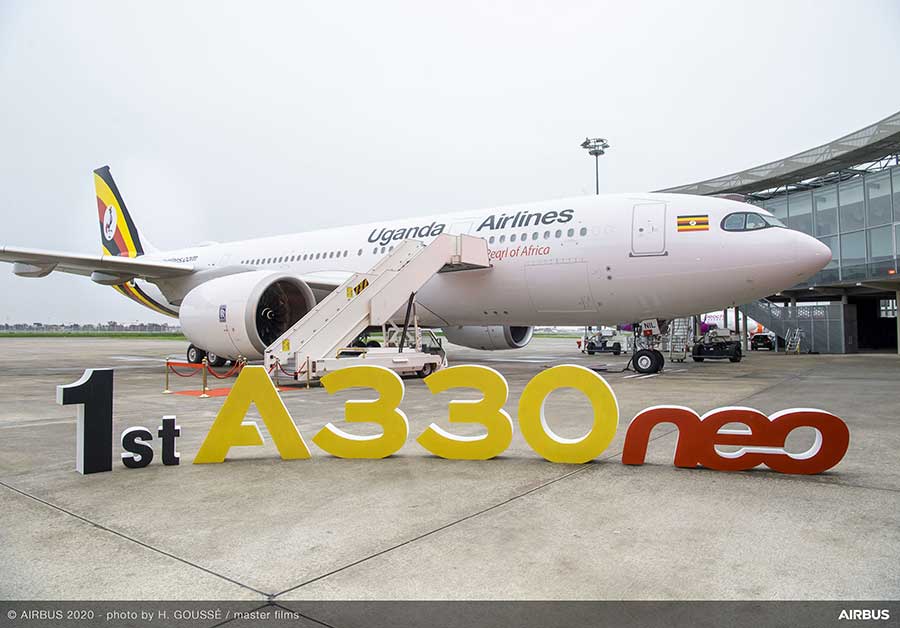 ウガンダ・エアラインズ、初のエアバスA330-800neoを受領