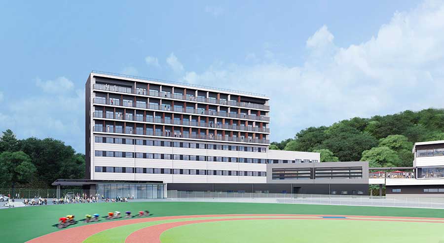 玉野競輪場にレース観戦できるホテル「KEIRIN HOTEL 10」、2022年3月開業