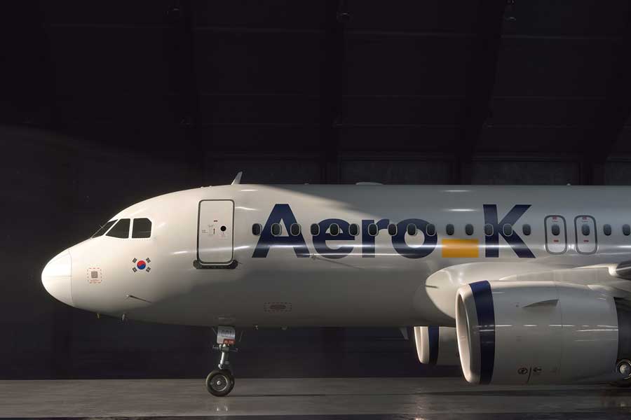 エアロK、韓国国内線の運航開始　リース導入のA320で